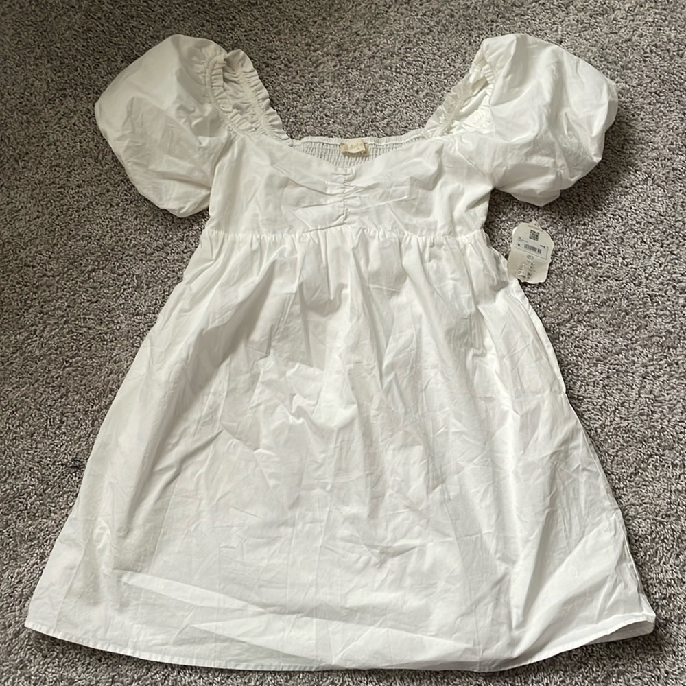 altard state white puff sleeves dress